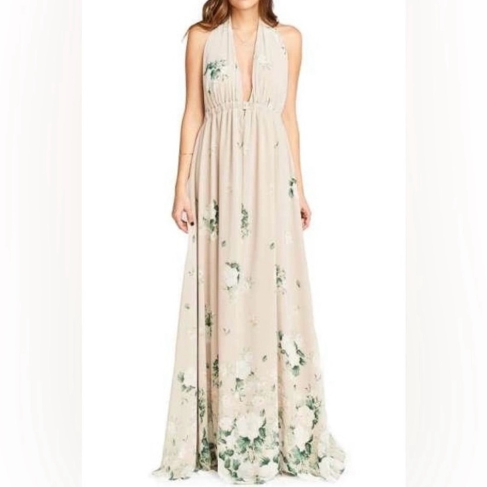 Show‎ Me Your Mumu Luna Halter floral Maxi beige Dress Bouquet Toss XL - Picture 3 of 7